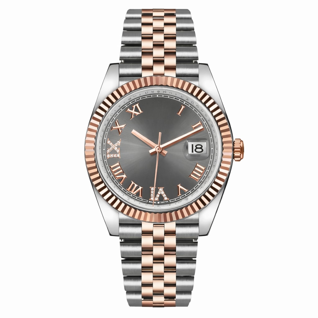 Luxury Watch Dial Fluted Bezel 36mm