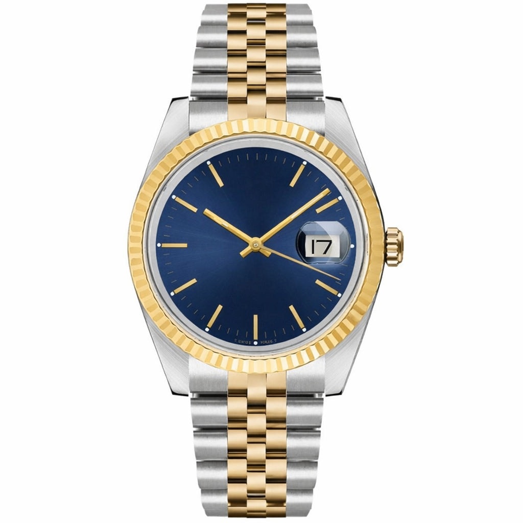 Luxury Watch Gold & Steel Blue Dial 36mm